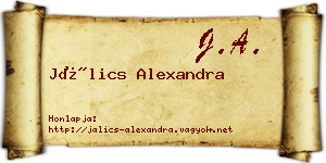Jálics Alexandra névjegykártya